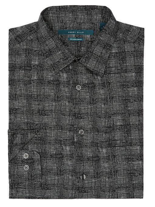 Perry Ellis Scribble Check Shirt