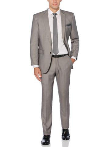 Perry Ellis 2 Piece Slim Fit Solid Grey Suit