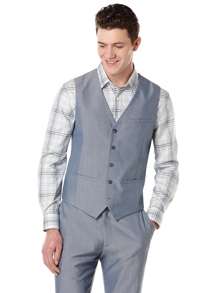 Perry Ellis Sharkskin 5 Button Suit Vest