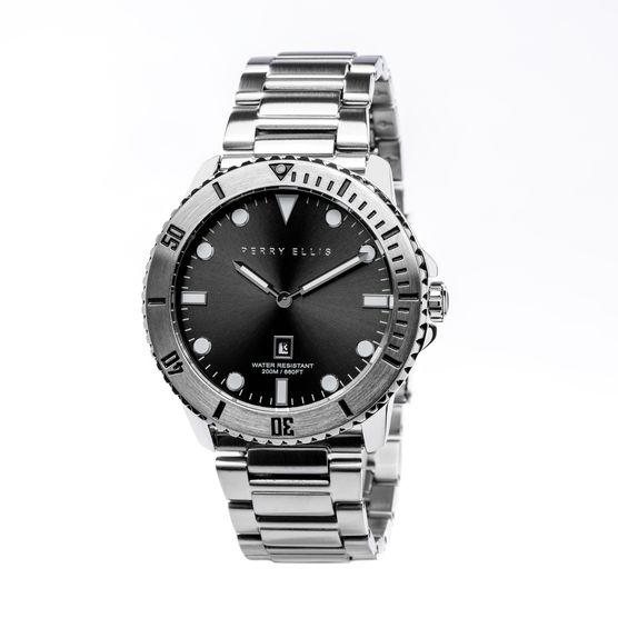 Perry Ellis Unisex Deep Diver Black Stainless Steel Watch