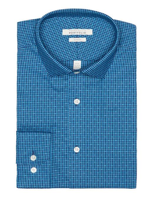 Perry Ellis Slim Fit Dobby Check Dress Shirt