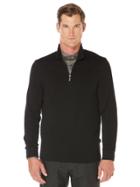 Perry Ellis Textured Pique Quarter Zip Jacket