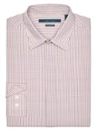 Perry Ellis Non-iron Mini Check Plaid Shirt