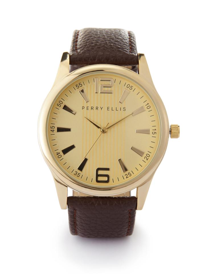 Perry Ellis Pebbled Strap Watch