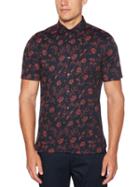 Perry Ellis Slim Short Sleeve Floral Print Shirt