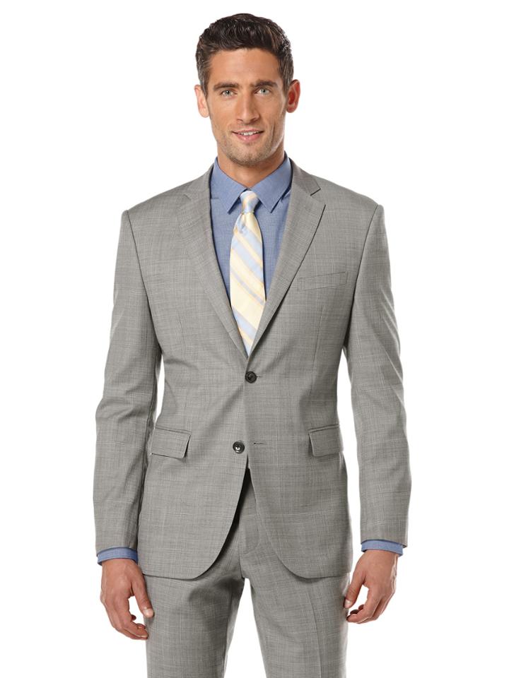 Perry Ellis Grey Windowpane Suit Jacket