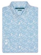 Perry Ellis Non-iron Linear Camo Print Shirt