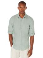Perry Ellis Big And Tall Linen Roll Sleeve Shirt