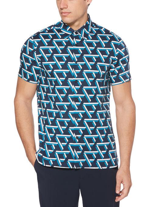 Perry Ellis Multicolor Print Poplin Shirt