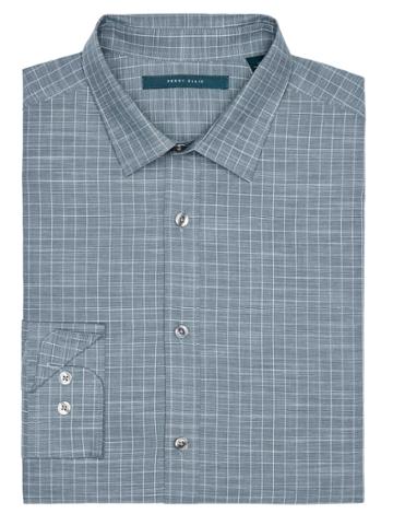 Perry Ellis Slub Check Fabric Shirt