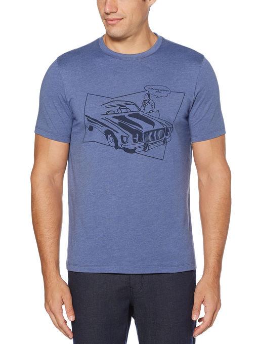 Perry Ellis Vintage Car Print Tee