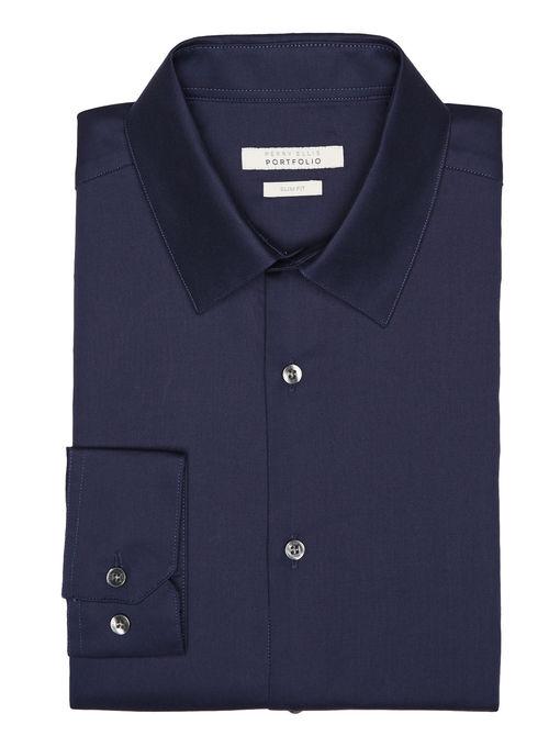 Perry Ellis Slim Fit Non-iron Solid Dress Shirt