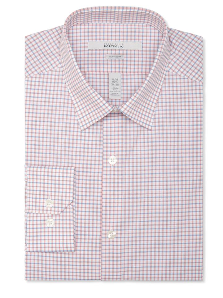 Perry Ellis Very Slim Micro Check Dress Shirt