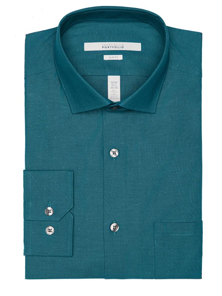 Perry Ellis Slim Fit Dobby Dot Dress Shirt