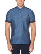 Perry Ellis Short Sleeve Iridescent Shirt