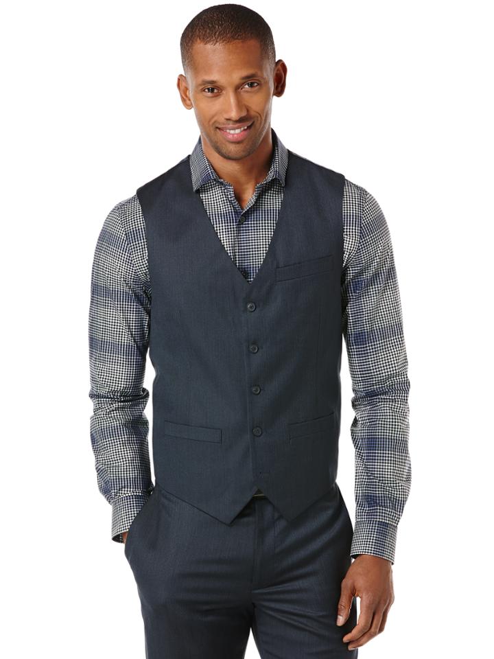 Perry Ellis Big And Tall Stripe Textured Suit Vest