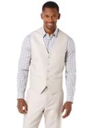Perry Ellis Big And Tall Linen Cotton Herringbone Suit Vest