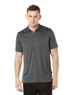 Perry Ellis Short Sleeve Iridescent Zip Collar Polo