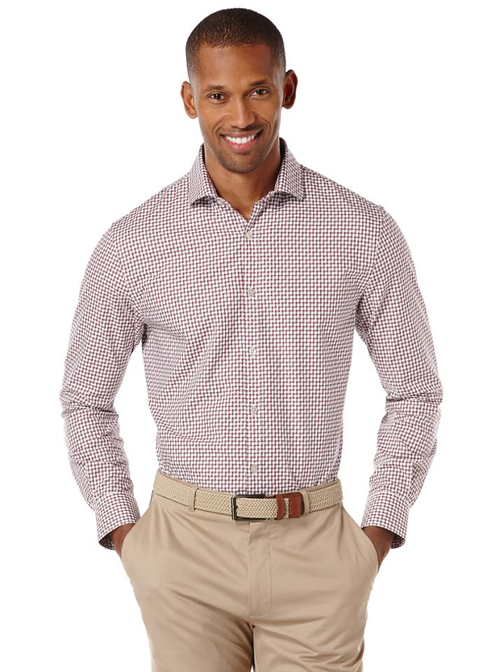 Perry Ellis Jacquard Check Pattern Shirt