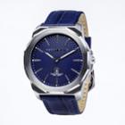 Perry Ellis Decagon Navy Leather Watch