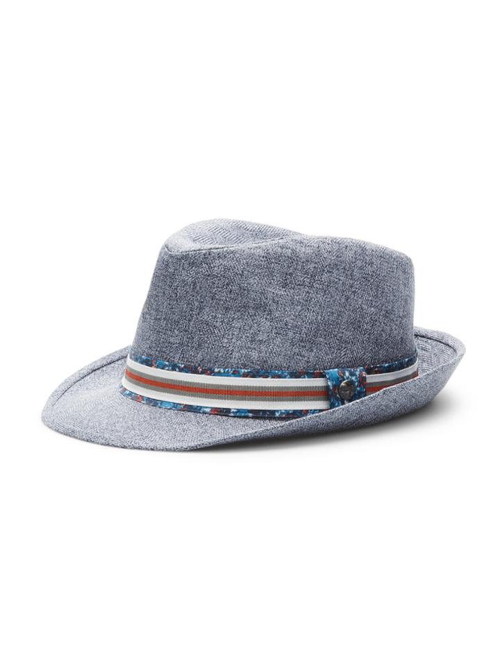 Perry Ellis Multi-print Ribbon Herringbone Fedora