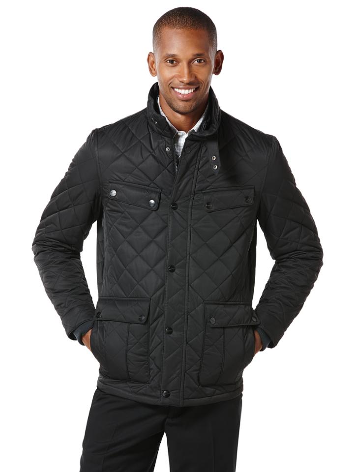 Perry Ellis Quilted Snap Front 4 Pocket Jacket