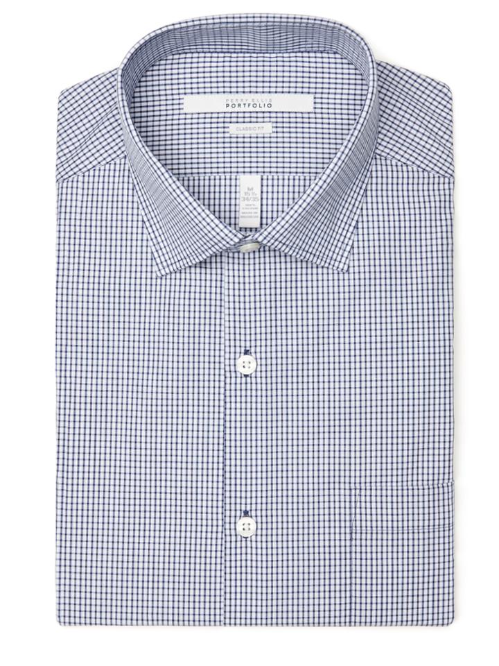 Perry Ellis Classic Fit Hammond Check Dress Shirt