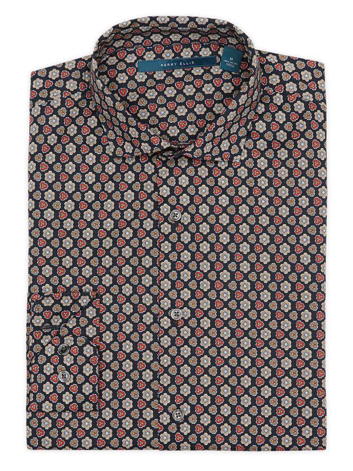 Perry Ellis Exclusive Multi Color Tile Print Shirt