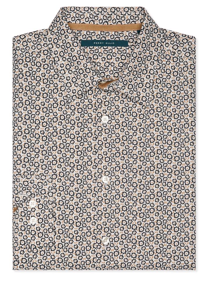 Perry Ellis Big And Tall Mini Floral Oxford Shirt