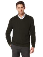 Perry Ellis Textured V-neck Sweater