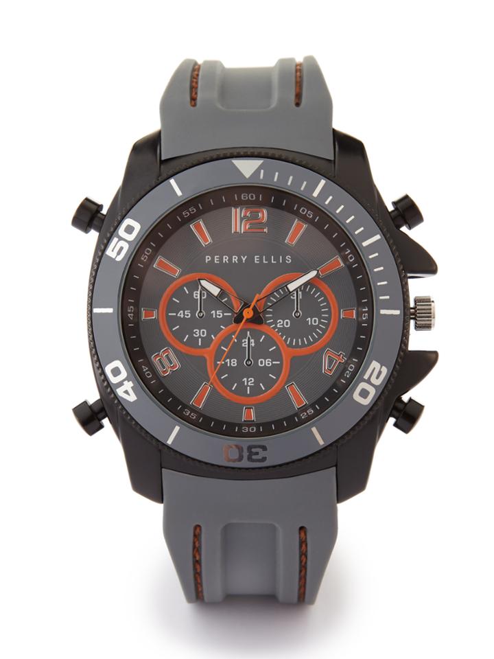 Perry Ellis Grey Silicone Watch