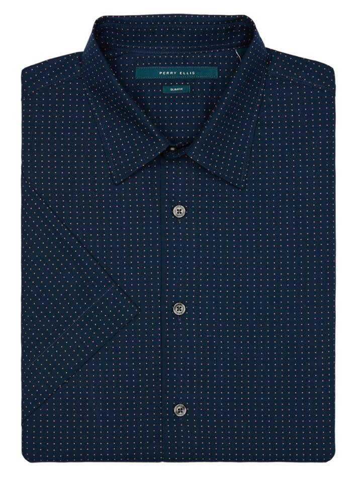 Perry Ellis Short Sleeve Tiny Dot Shirt
