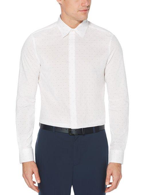 Perry Ellis Slim Fit Dobby Pin Dot Print Shirt