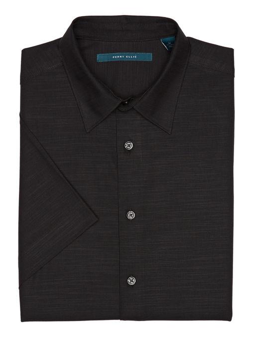 Perry Ellis Short Sleeve Textured Slub Shirt