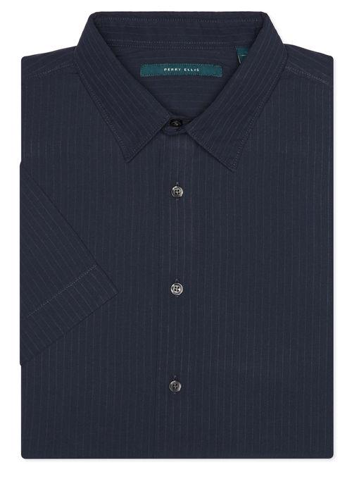 Perry Ellis Short Sleeve Vertical Striped Shirt