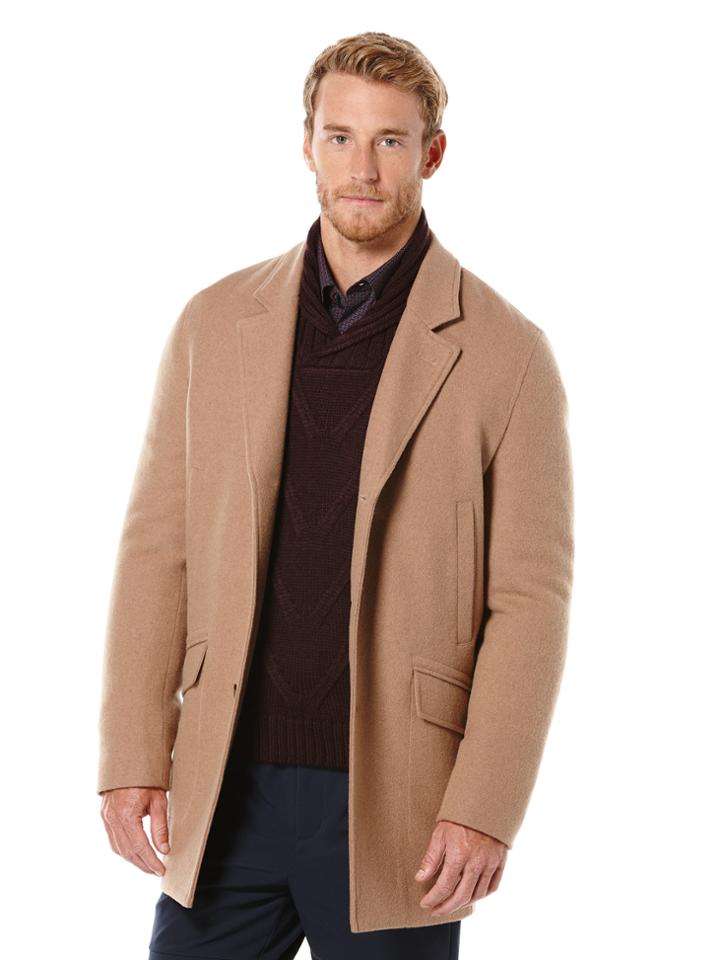 Perry Ellis Solid Top Camel Jacket