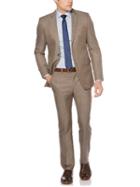 Perry Ellis 2 Piece Taupe Texture Suit