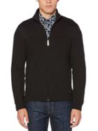 Perry Ellis Multi Texture Full Zip Sweater