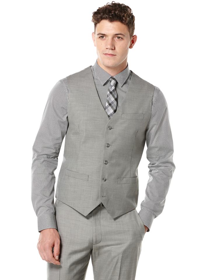 Perry Ellis Two Toned Twill Suit Vest