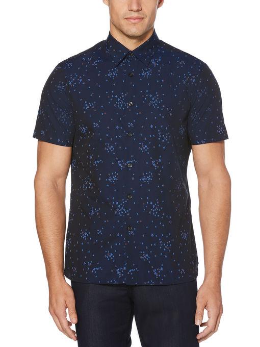 Perry Ellis Slim Fit Dot Print Stretch Shirt