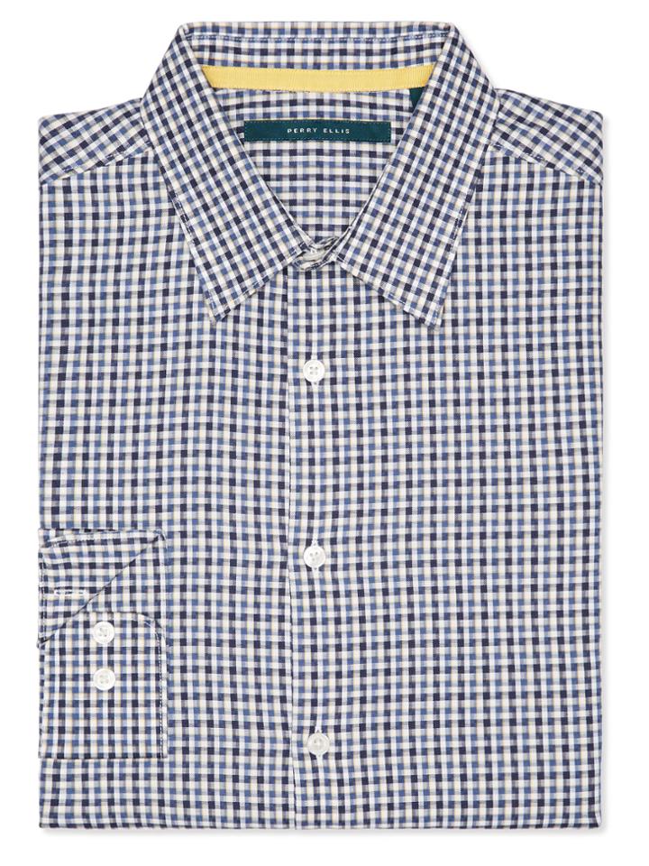 Perry Ellis Dobby Cross Check Shirt