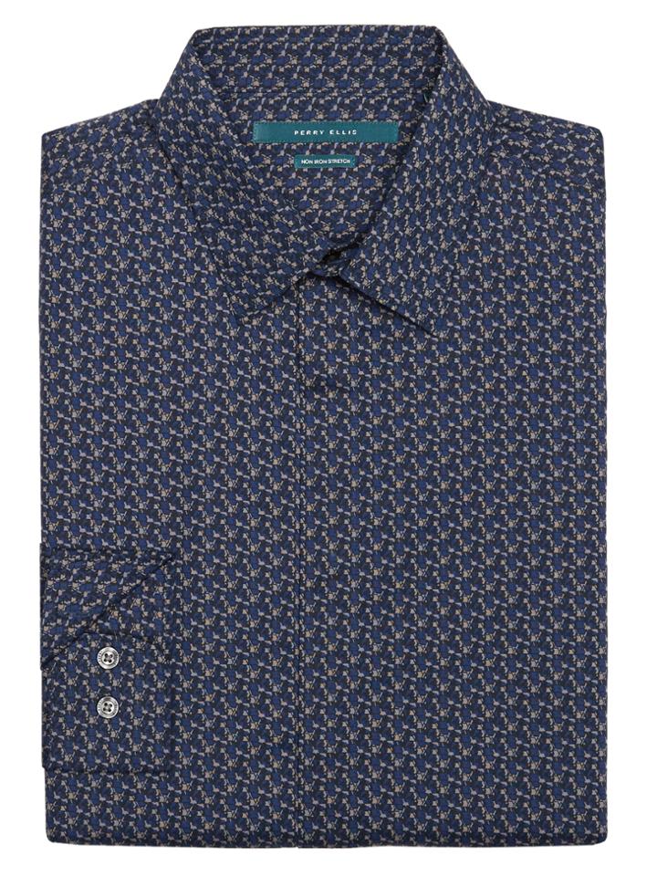 Perry Ellis Big And Tall Multi-color Geo Shirt
