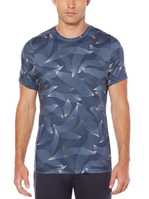 Perry Ellis Active Slim Printed Short Sleeve Crew Knit Shirt