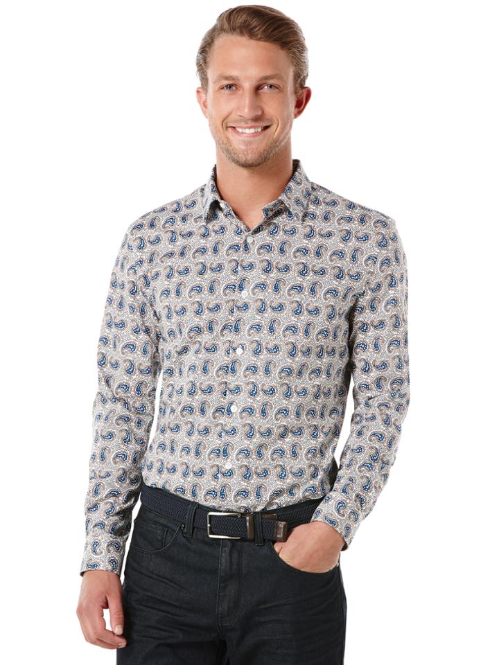 Perry Ellis Multi Colored Paisley Print Shirt