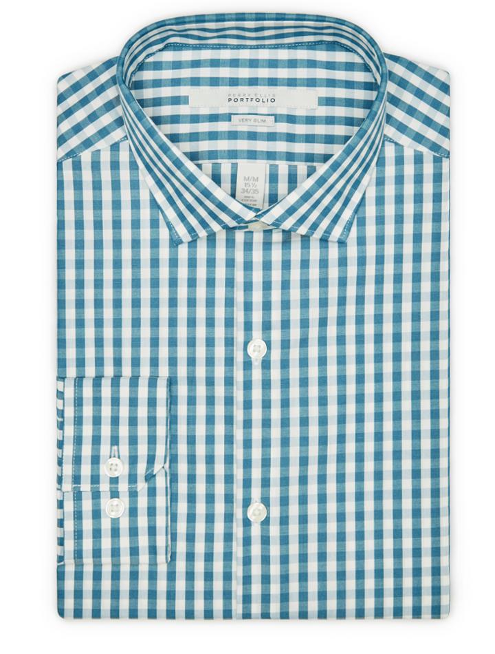 Perry Ellis Very Slim Mini Check Dress Shirt