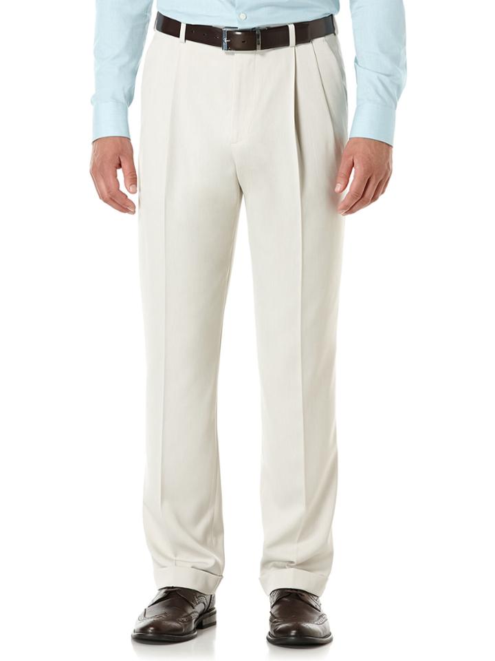 Perry Ellis Big And Tall Double Pleat Melange Portfolio Dress Pant