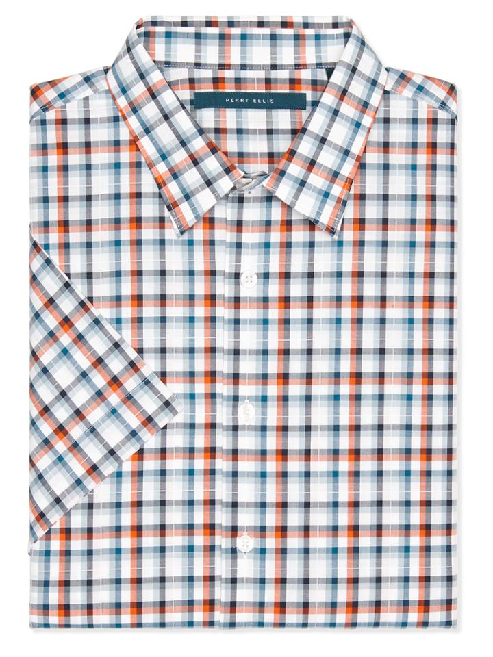 Perry Ellis Short Sleeve Multi Color Pattern Shirt