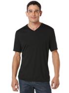 Perry Ellis Short Sleeve Rib V-neck Tee