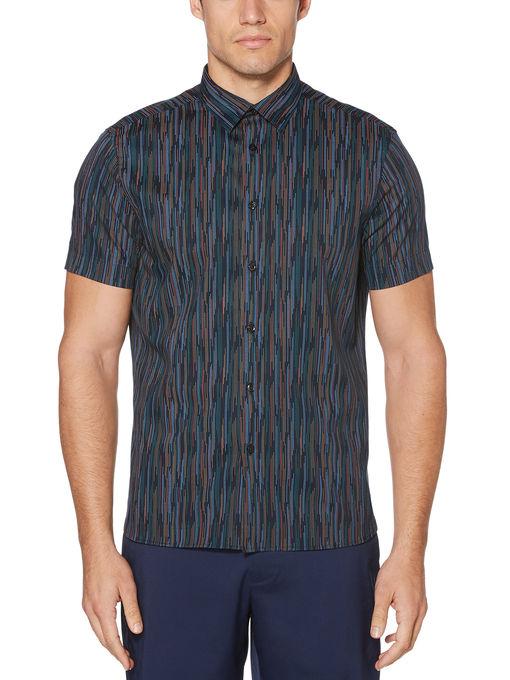Perry Ellis Short Sleeve Vertical Stripes Shirt