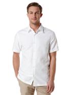 Perry Ellis Linen Cotton Short Sleeve Solid Shirt